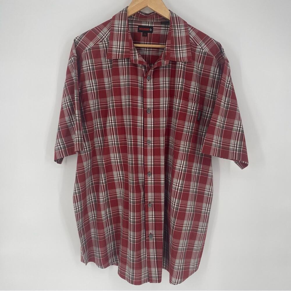 Wolverine Men’s Shirt Red Plaid‎ Outdoor Gorpcore Hiking Chore XXL